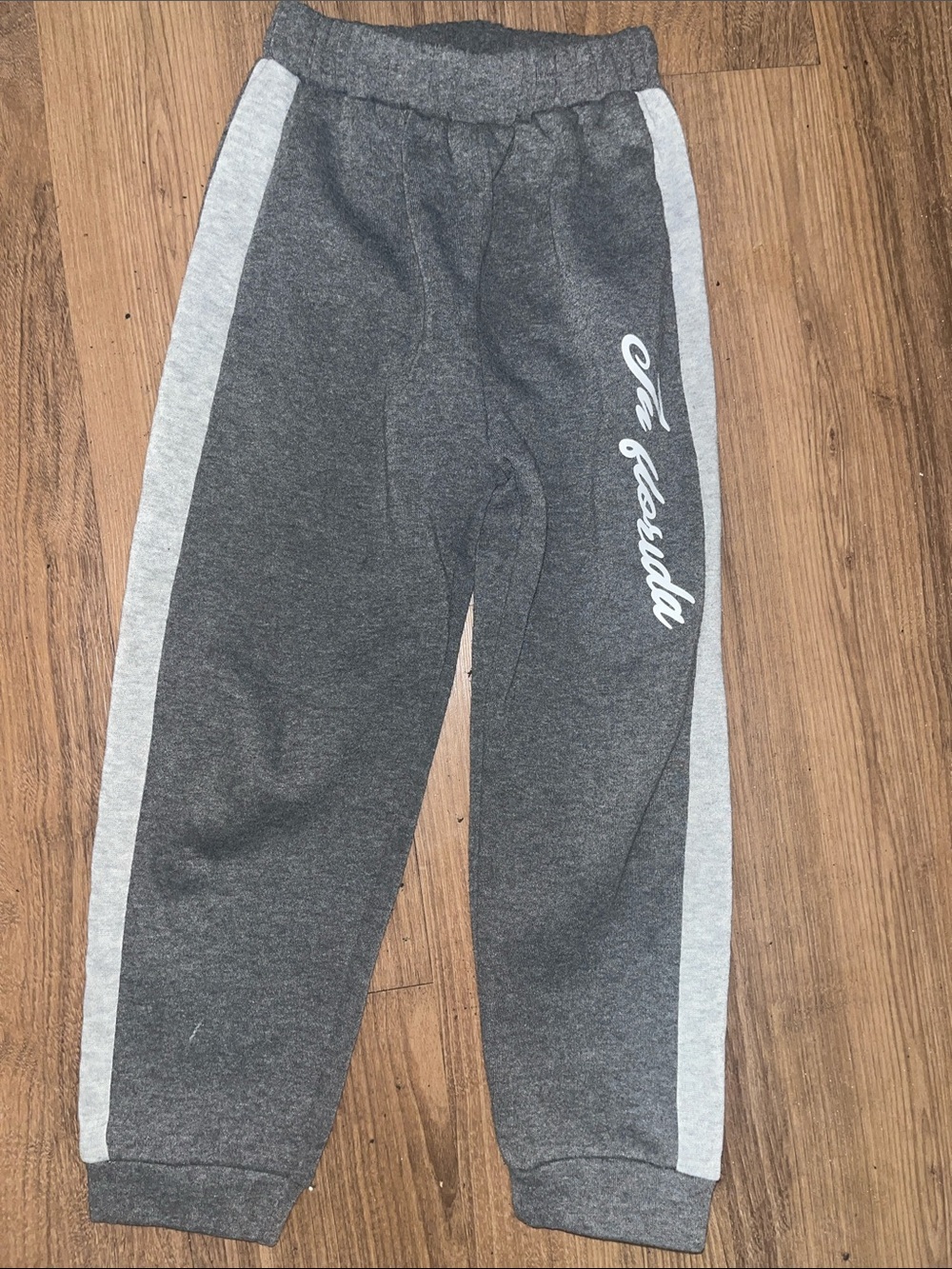 Kids Gray Sweatpants with Side Stripes
